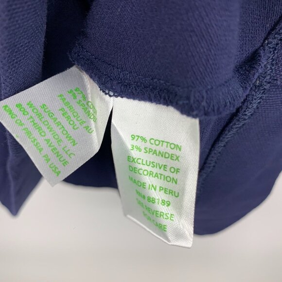 Lilly Pulitzer Dress Clary Polo Blue Long Sleeve V Neck Embroidered - Picture 7 of 10